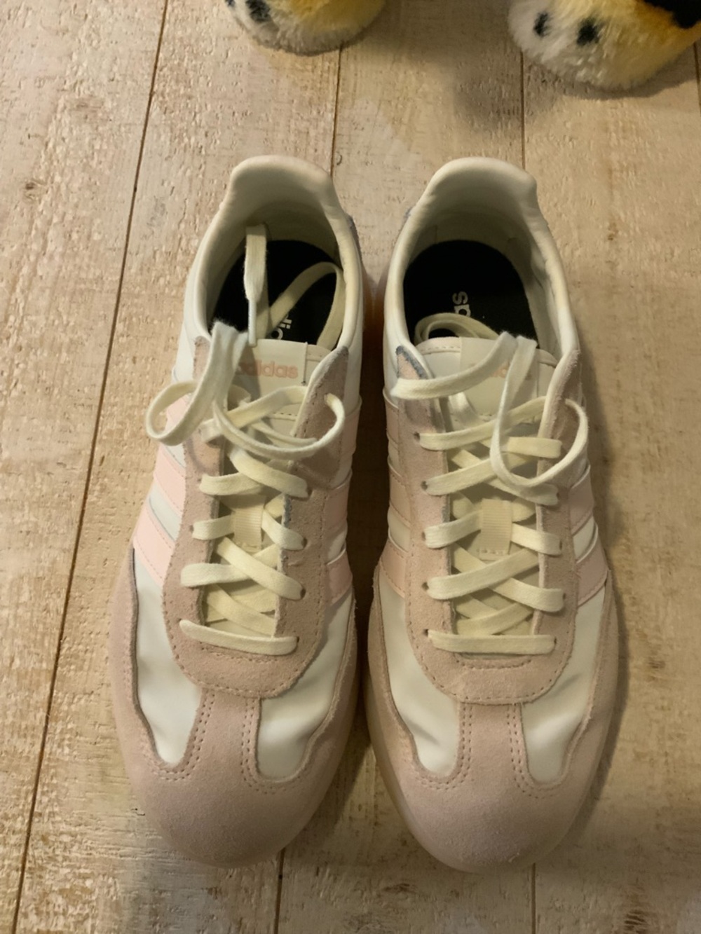 adidas Women’s Light Pink and White Classic Runner Sneakers